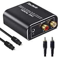 Los mejores  - Óptico a RCA- Techole 192KHz Convertidor Digital a Analógico- Óptico Coaxial (RCA) Toslink SPDIF a Audio Estéreo RCA L-R…